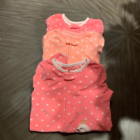 3 Carter’s Snug Fit Cotton Footie PJs - Picture 2 of 4